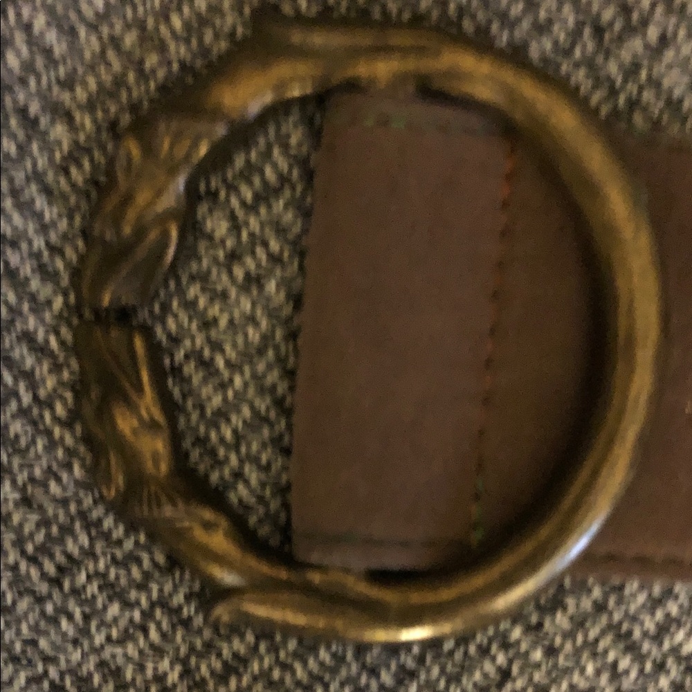 Embroidered Brown Belt with lions heads Buckle